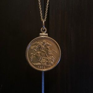 SOLD-Coin Necklace, 1918 British Sovereign Gold Coin